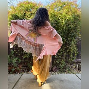 Upcycled Graphic Tee Bohemian Kimono